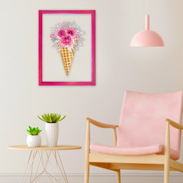 Wallity Cuadro decorativo enmarcado Multicolor 32 x 42 cm